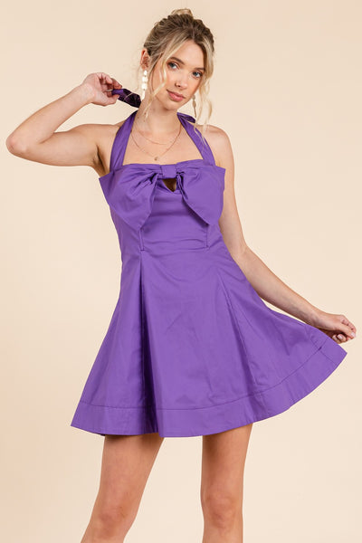 Big Ribbon Chest Sleeveless Mini Dress