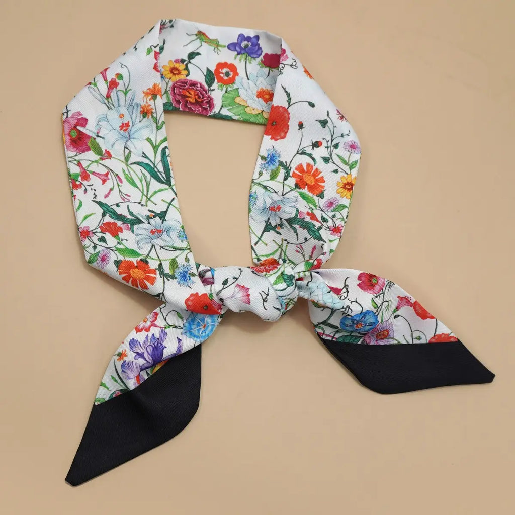 Soft Silky Skinny Twilly Scarf Necklace Wrap