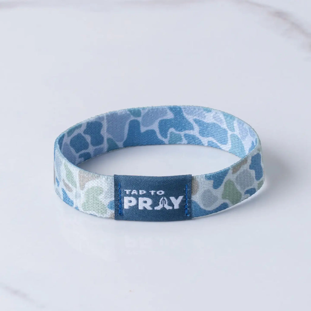 Tap To Pray River Rock Camo Moss & Slate Wristband
