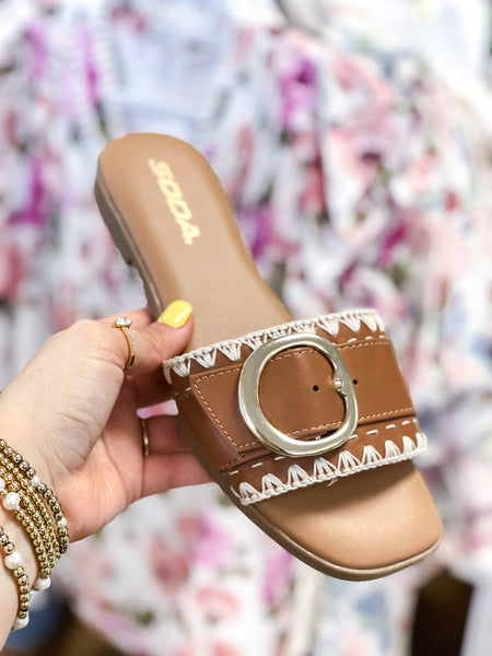 Soda Module Buckle Strap Sandals