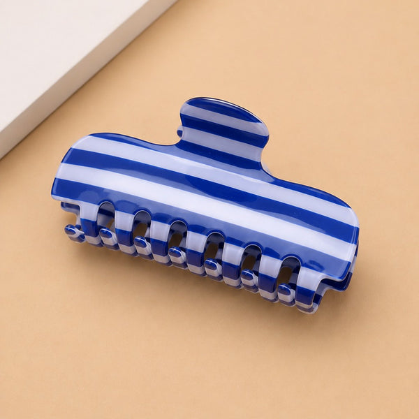 Retro Striped Rectangular Hair Claw Clip