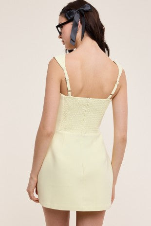 Square Neck Plain Mini Dress