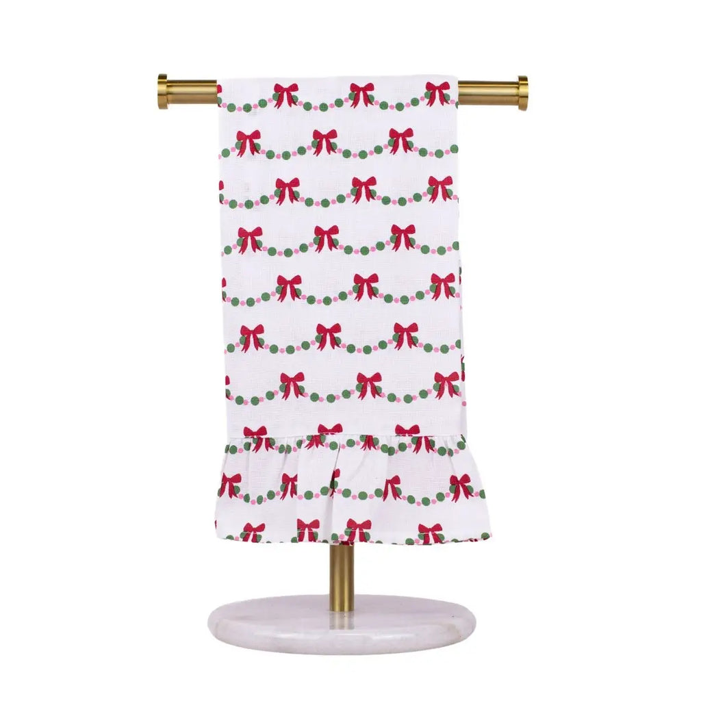 Bow Garland Ruffle Hand Towel White/Multi
