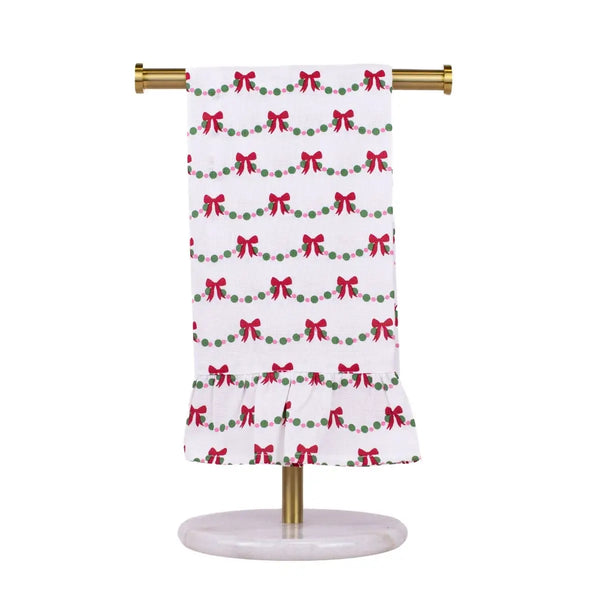Bow Garland Ruffle Hand Towel White/Multi