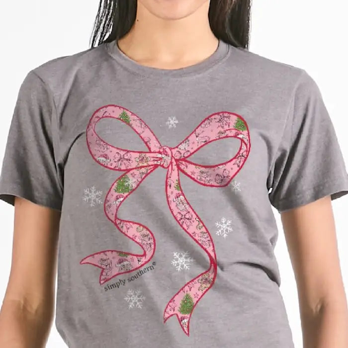 Kids Christmas Bow Short Sleeve Tee