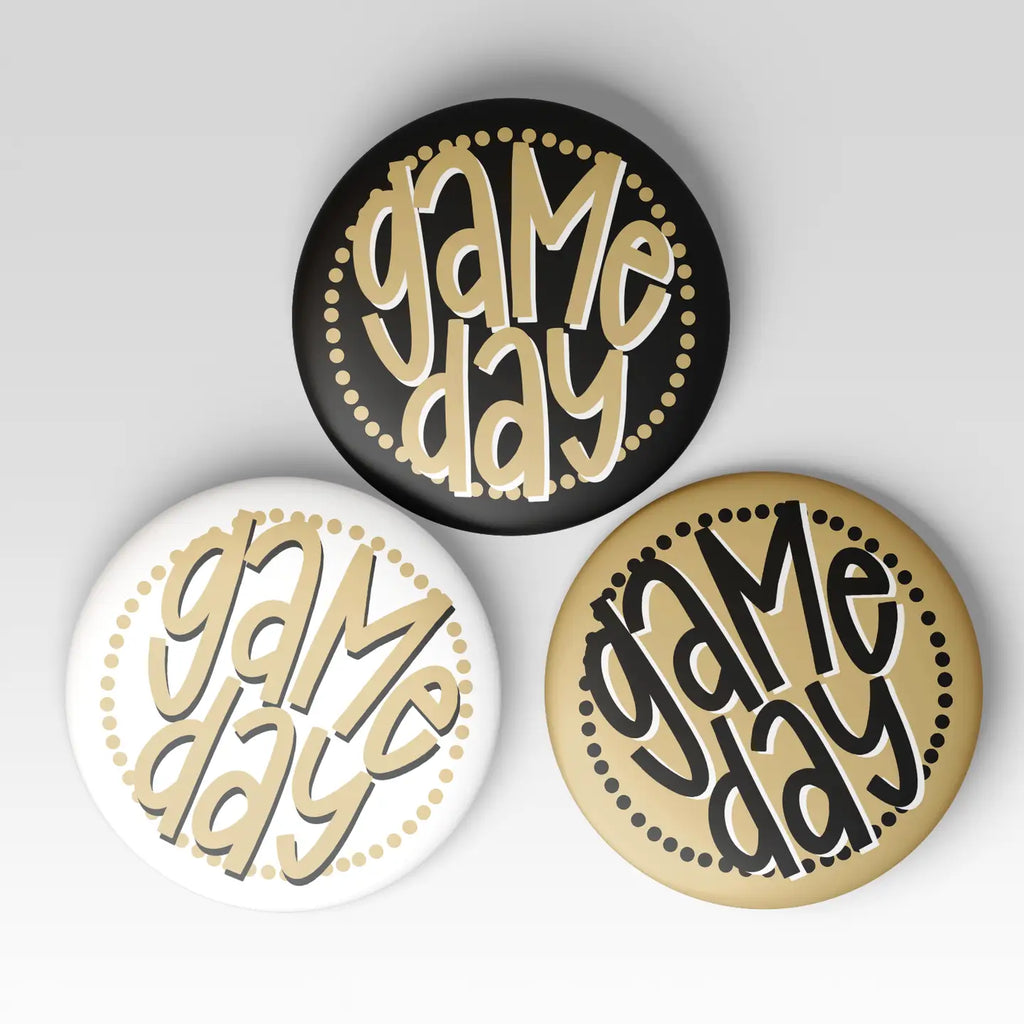 Gold & Black Polka Dots Game Day Pin