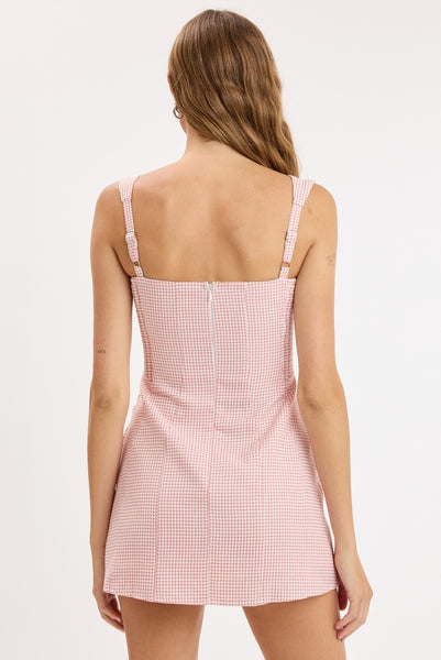 Gingham Wide Strap Mini Dress