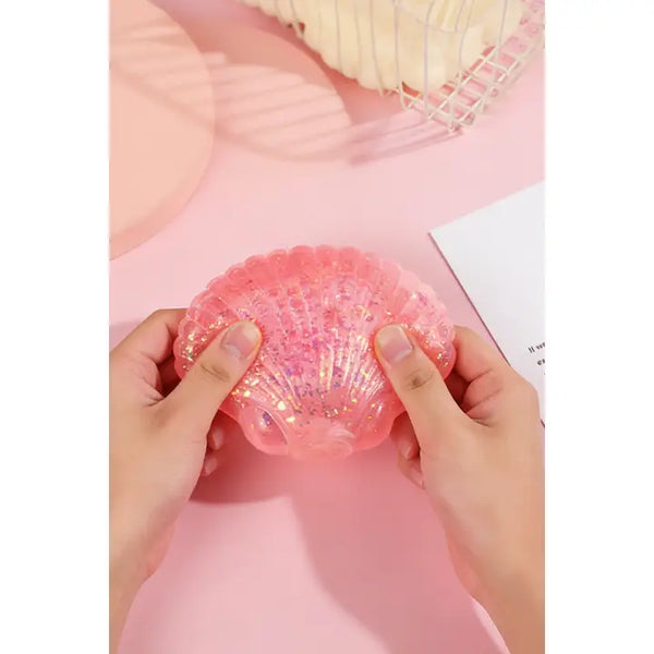 Slow Rise Relieve Pressure Glitter Shell Squishy Toy