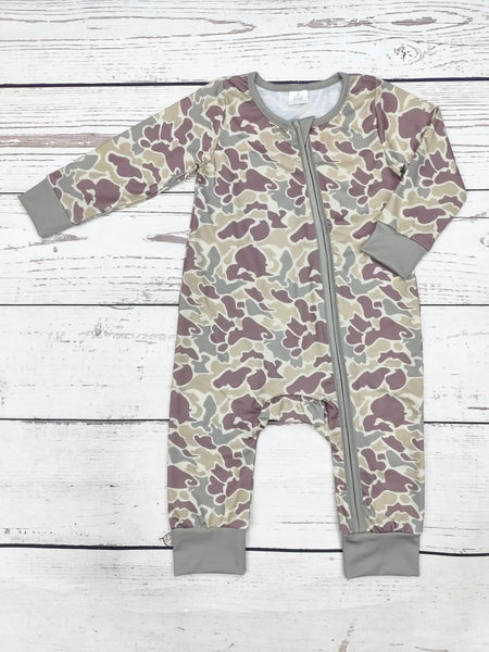 Baby Camouflage Print Zip Sleeper
