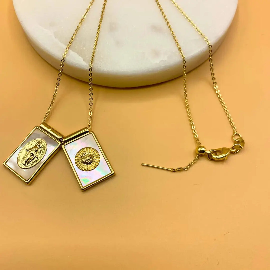 Mother of Pearl Scapular Necklace