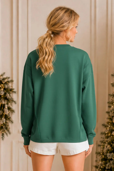 Holly Jolly Patchwork Holiday Sweatshirt