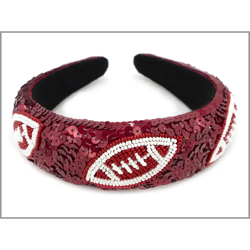 Beaded Football Headband