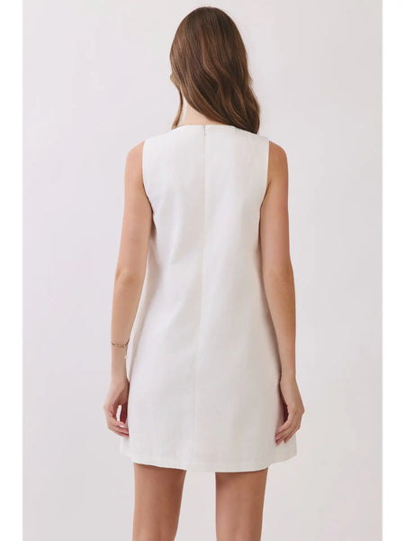 Floral Appliqué Shift Mini Dress