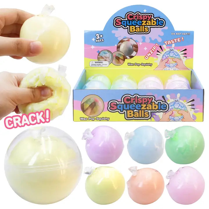 Solid Pastel Crunchy Crispy Cracking Clay Squishy Ball