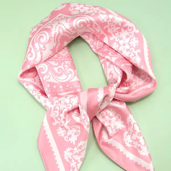 Paisley Pink Silky Feel Bandana Scarf