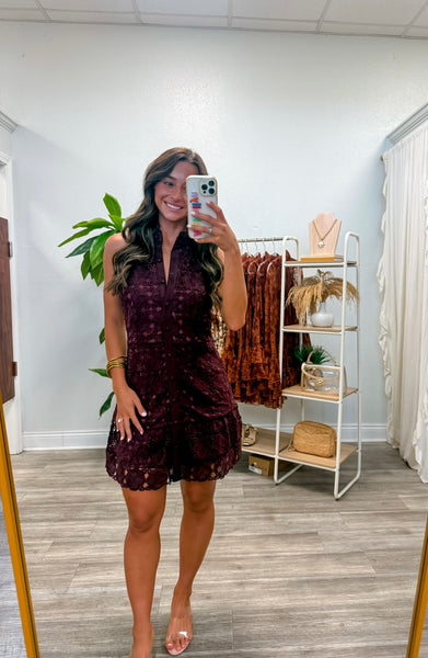 Floral High Neck Sleeveless Mini Dress