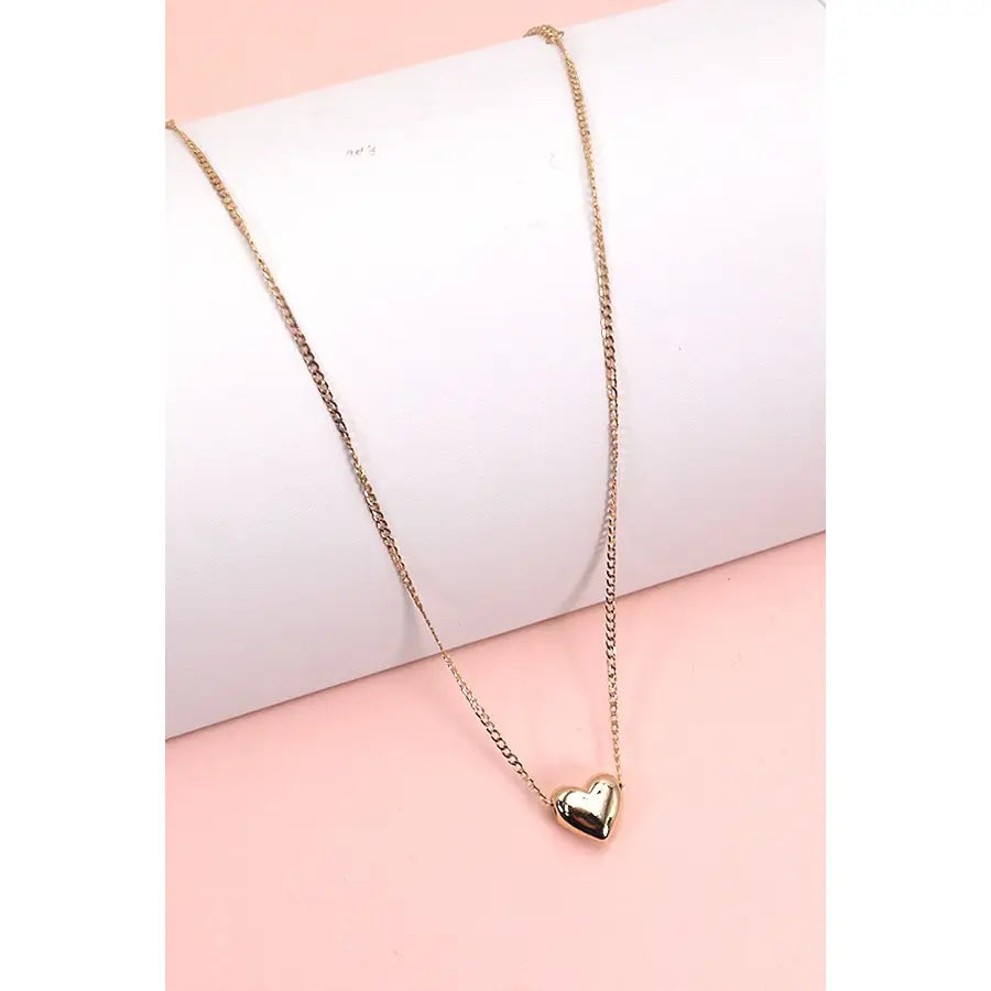 Movable Gold Heart Charm Necklace