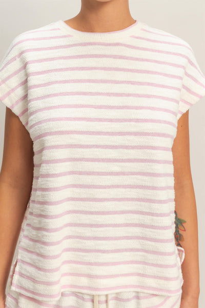 Striped Round Neck Short Sleeve Top