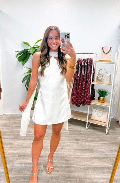 Satin Halter Backless Mini Dress