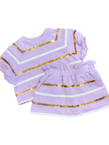 Kids Striped Sequins Gameday Set