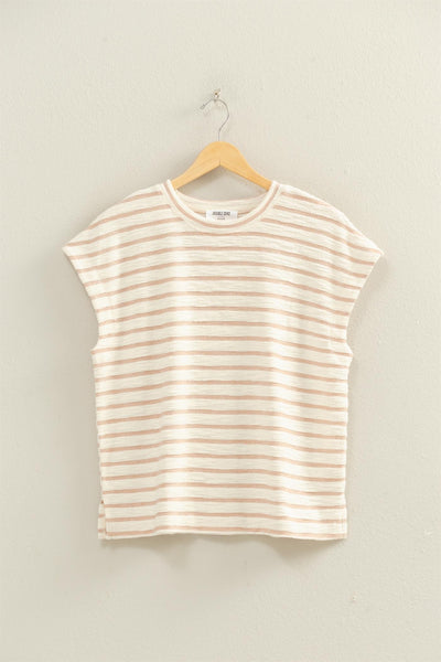 Striped Round Neck Short Sleeve Top