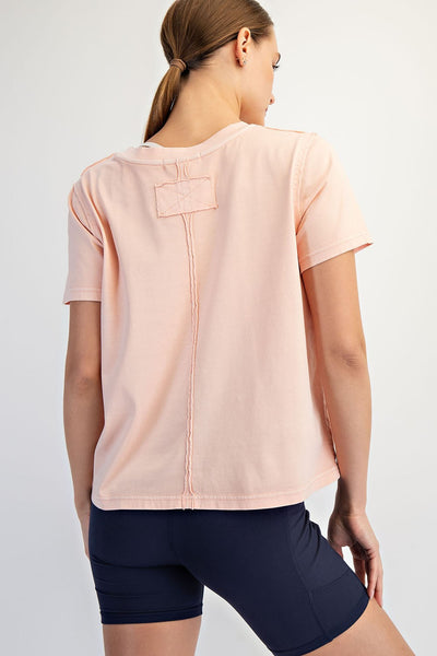 Crew Neck Washed Cotton Tee
