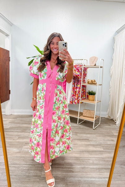 Garden Party Zip Midi Dress