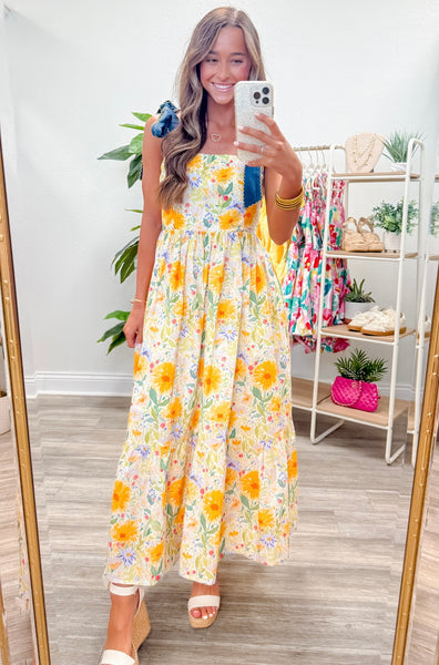Floral Print Pullover Midi Dress