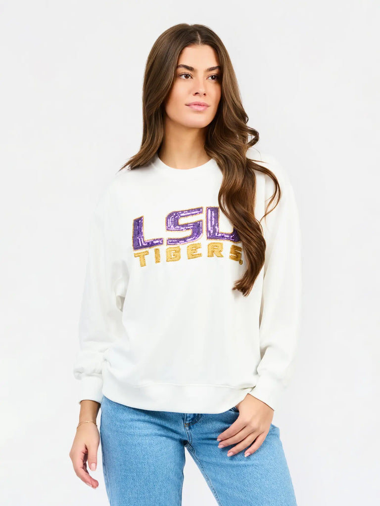 Sequin LSU Logo Sweatshirt