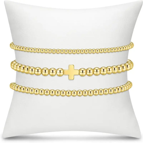 Cross Multilayer Ball Chain Bracelet
