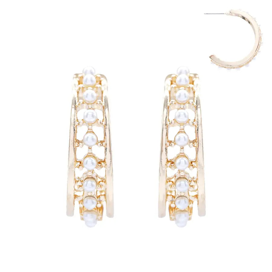 Gold Textured Hoop Earrings