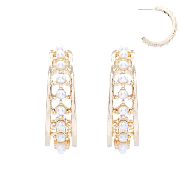 Gold Textured Hoop Earrings