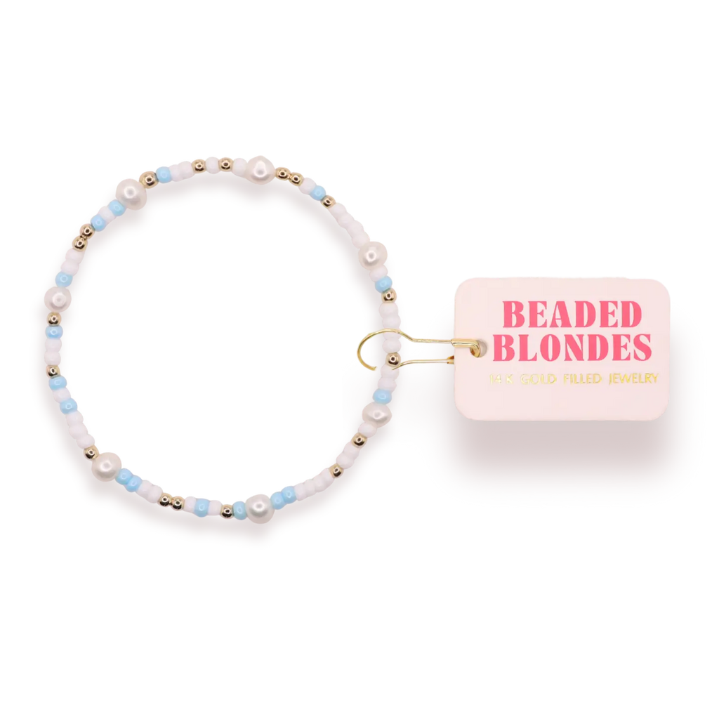 Blue Pearl Sprinkle Bracelet-6.25in.