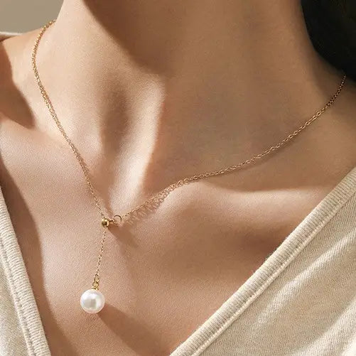 18K Stainless Steel Waterproof Tarnish Free Y Necklace
