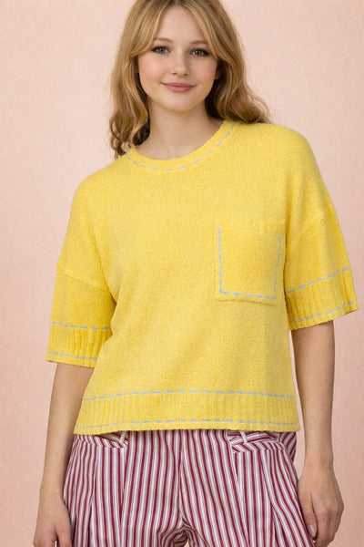 Stitch Detail Knit Sweater Top