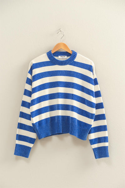 Striped Sweater With Ribbed Edge