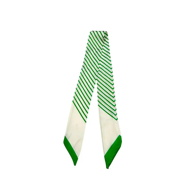 Twilly Scarf- Green/White Striped