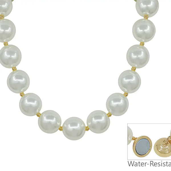 Water Resistant 20mm Pearl with Magnetic Closure 17" Necklace