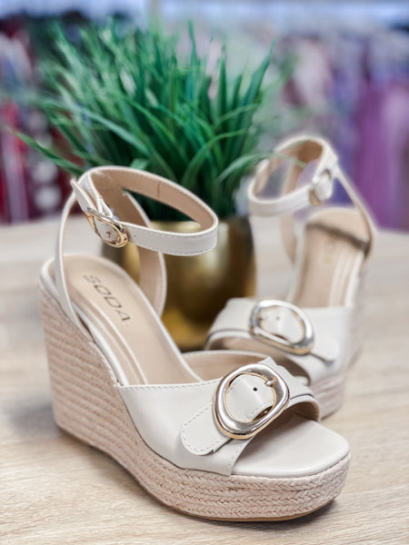 Soda Hest Ankle Strap Wedge