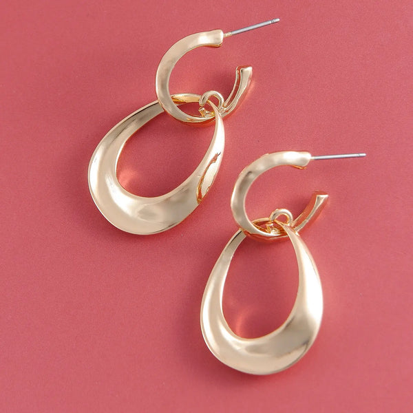 Classic Double Loop Teardrop Earrings