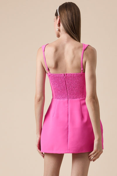 Square Neck Plain Mini Dress
