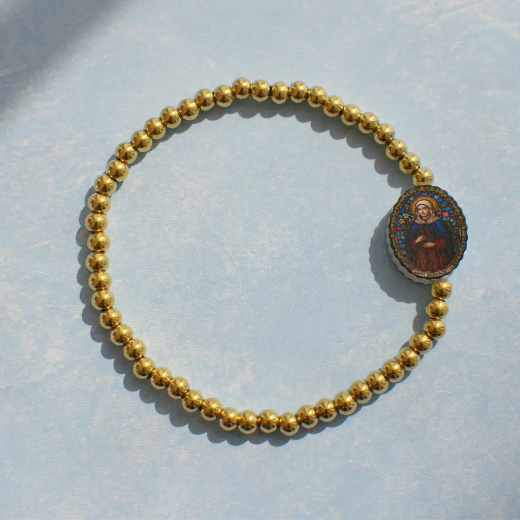 Holy Water Gold Saint Bernadette Bracelet