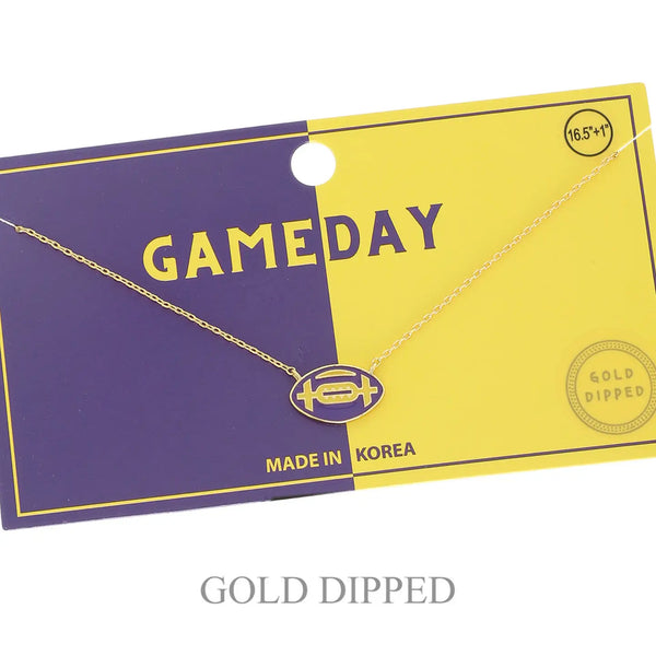 Game Day Football Gold Plated Necklace