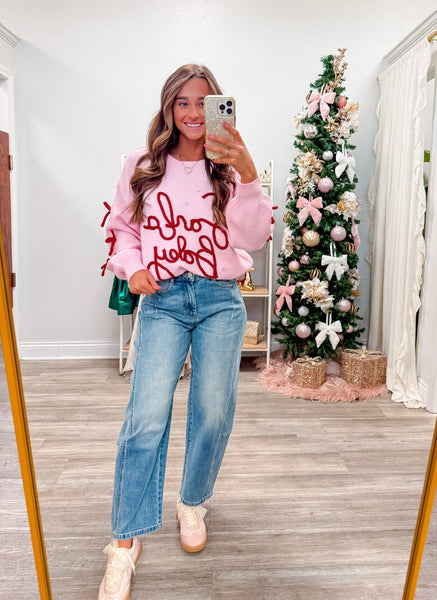 Round Neck Long Sleeve Knit Sweater