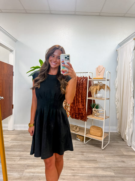Solid Cap Sleeve Mini Dress