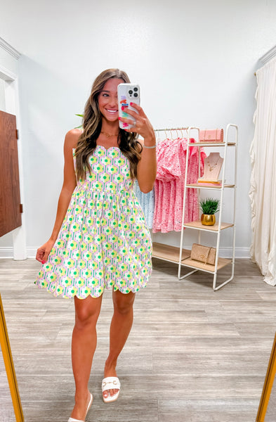 Printed Sleeveless Mini Dress