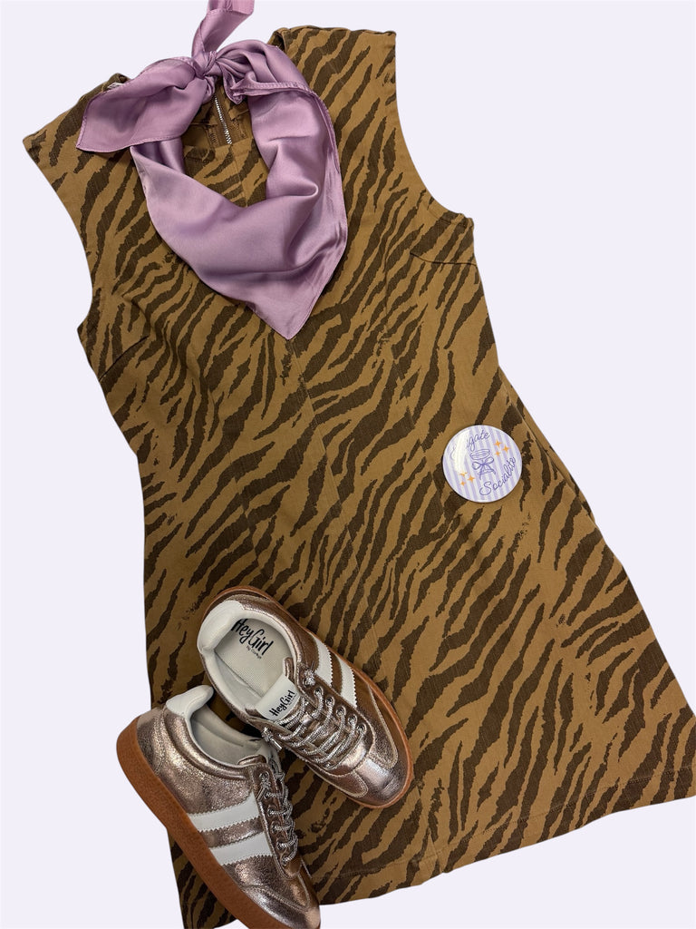 Animal Print Sleeveless Mini Dress