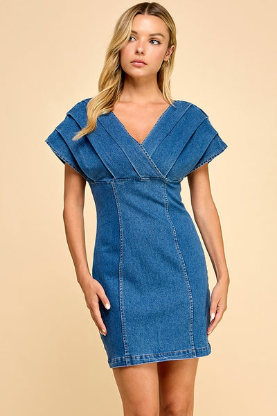 Structured Denim Mini Dress
