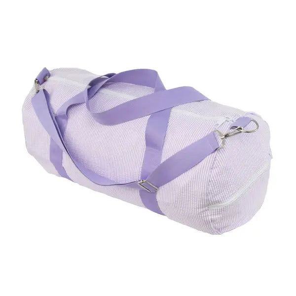 Kid's Lilac Seersucker Weekend Duffel