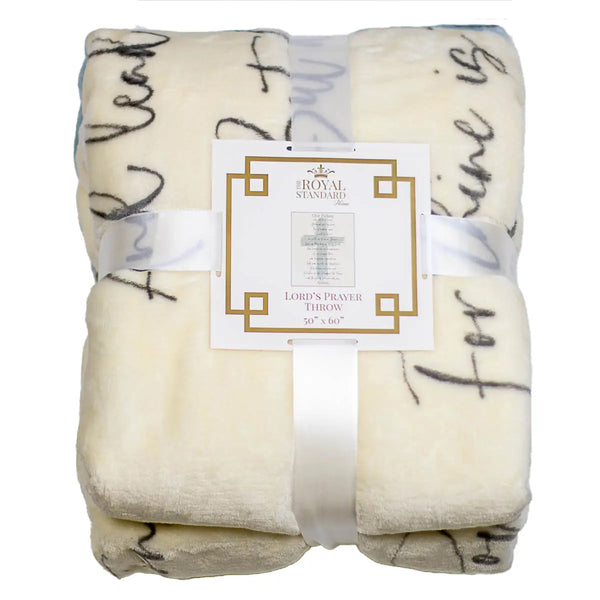Lord's Prayer Throw Soft White/Ice/Gray